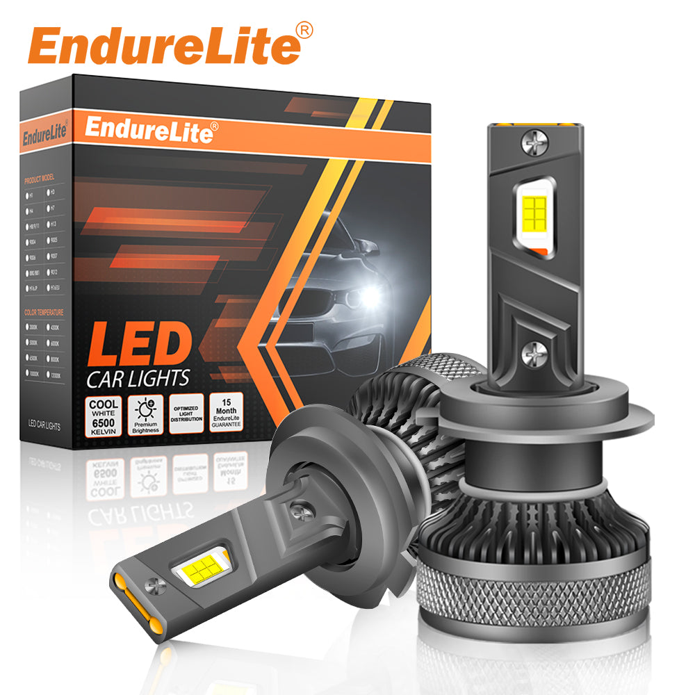 ENdureLite Ampoules LED H1, 20000 lm ultra lumineuses, ampoules de phare H4 H11 H7, puce 7535 CSP, luminosité 800 %, blanc pur 6000 K, conception 1:1, refroidissement par ventilateur