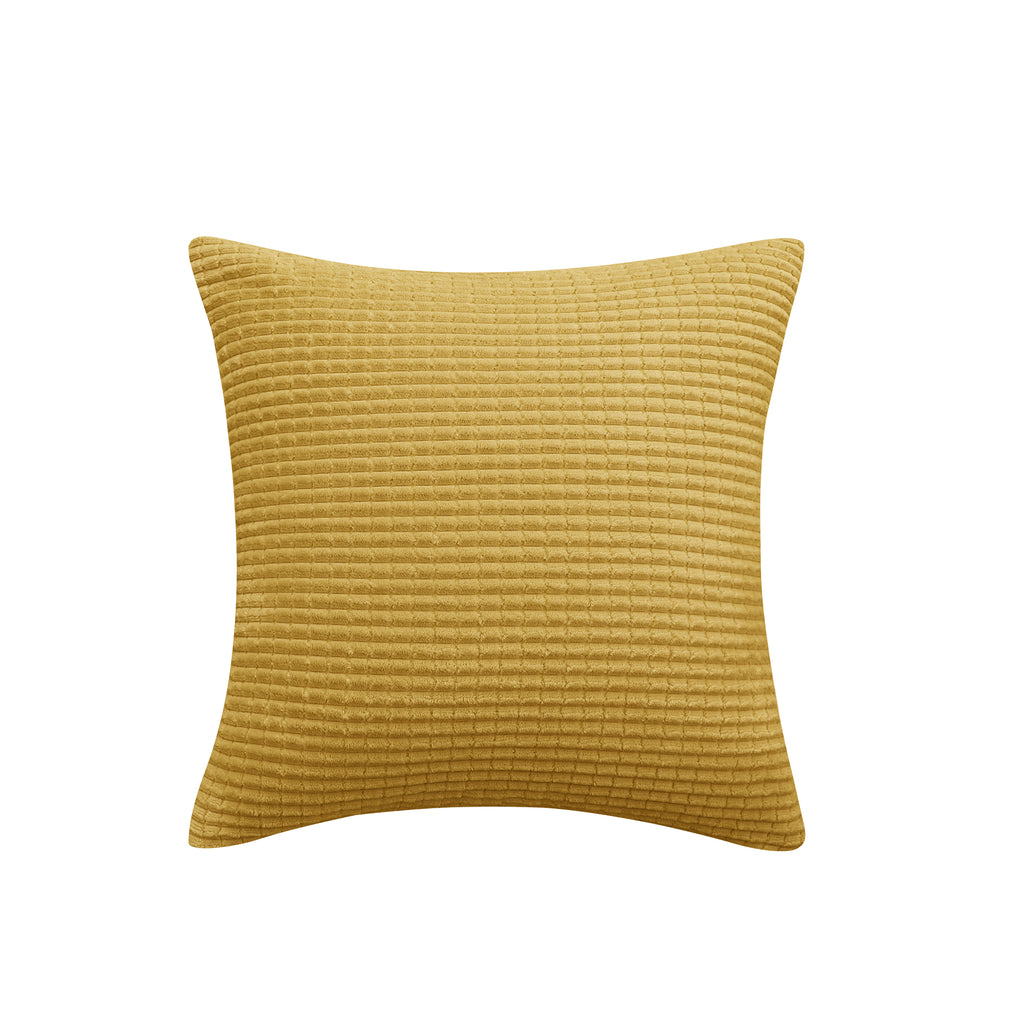 Deconovo Housse de coussin en velours, coloris doré, 45 x 45 cm, 1 pièce