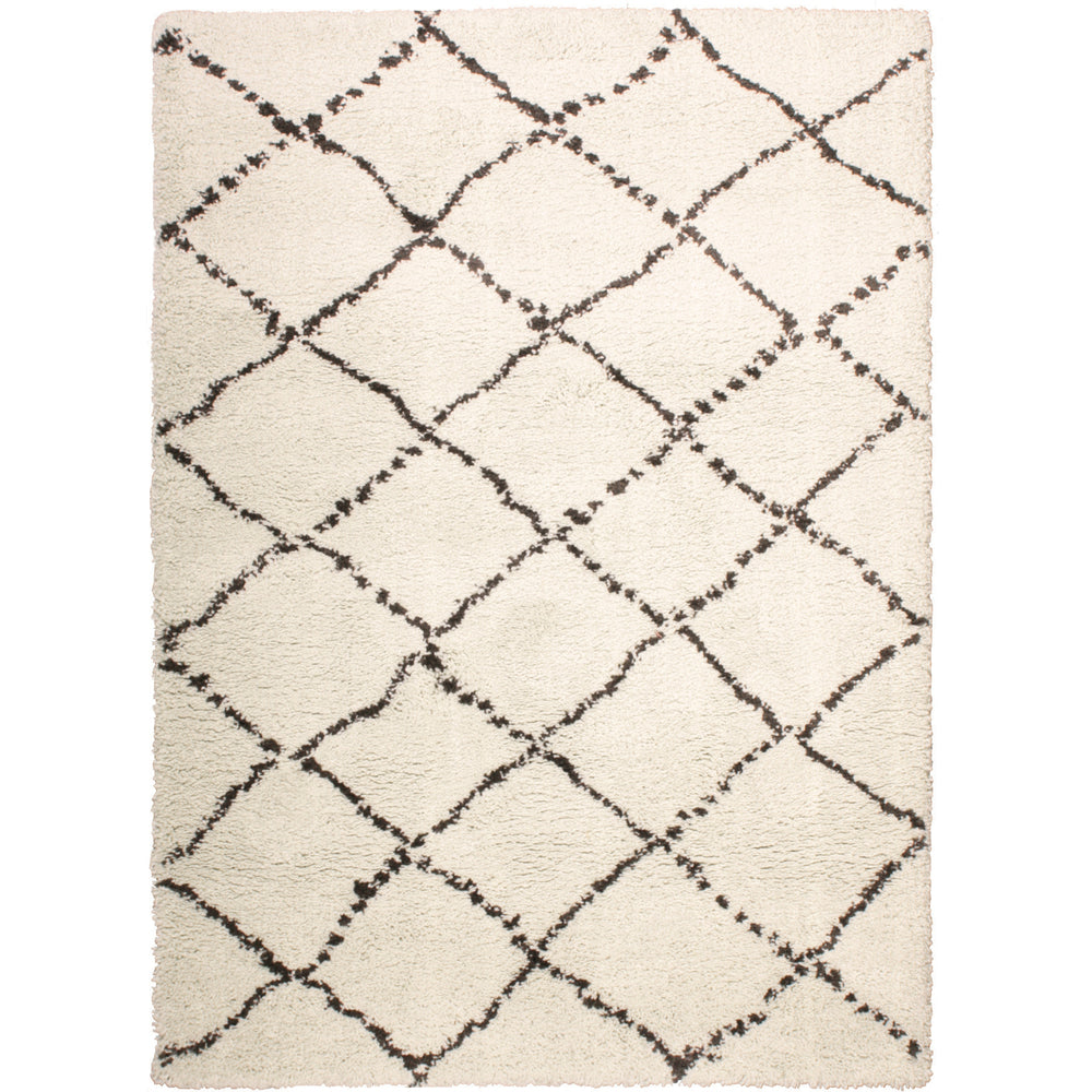 VIVARAISE Casablanca 2 Tapis - Gris Tonnerre, Motifs Berbères, Texture Shaggy Imitant la Laine, 100% Polypropylène, 160 x 230 x 3 cm