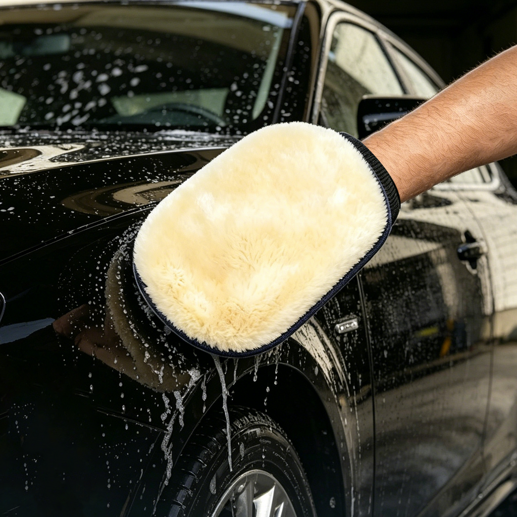 Gant de lavage de voiture, éponge de lavage de voiture, gant de nettoyage, 1 pièce, gant de lavage de voiture en peluche unilatéral, chiffon de nettoyage de voiture en peluche