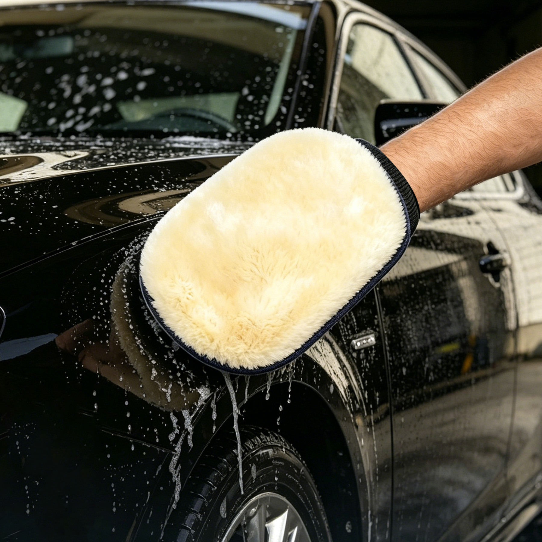 Gant de lavage de voiture, éponge de lavage de voiture, gant de nettoyage, 1 pièce, gant de lavage de voiture en peluche unilatéral, chiffon de nettoyage de voiture en peluche