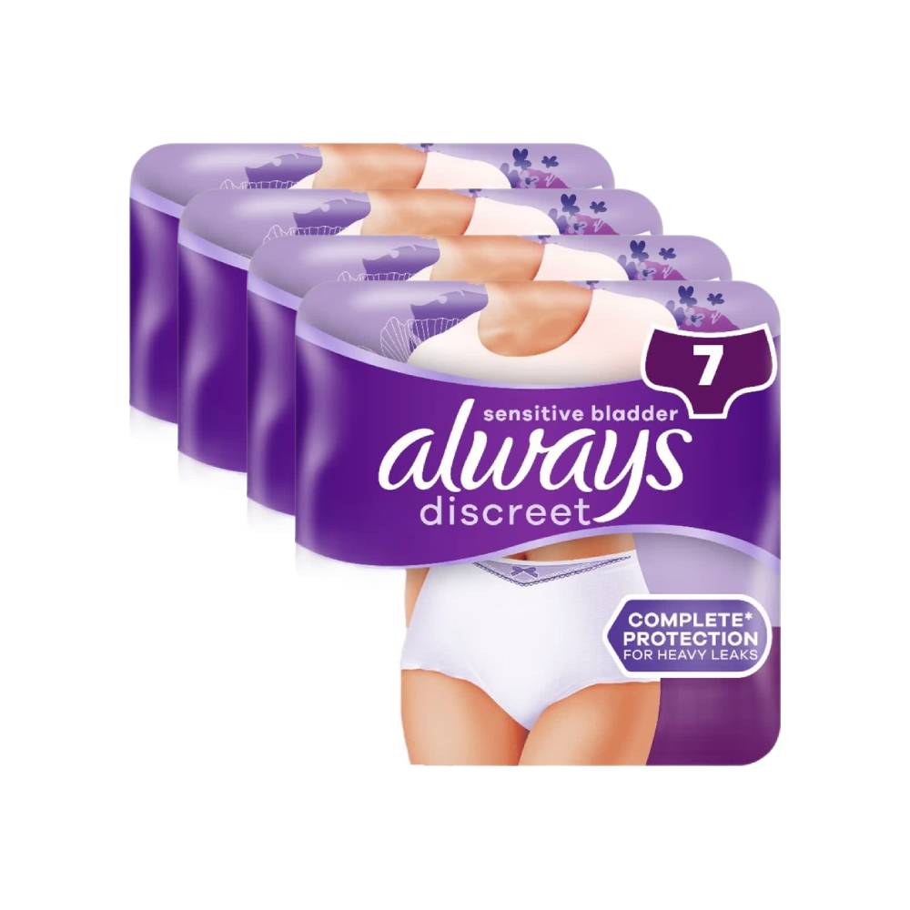 Always Discreet Culottes d'incontinence pour femmes Plus XL 28 paires (4 paquets de 7)