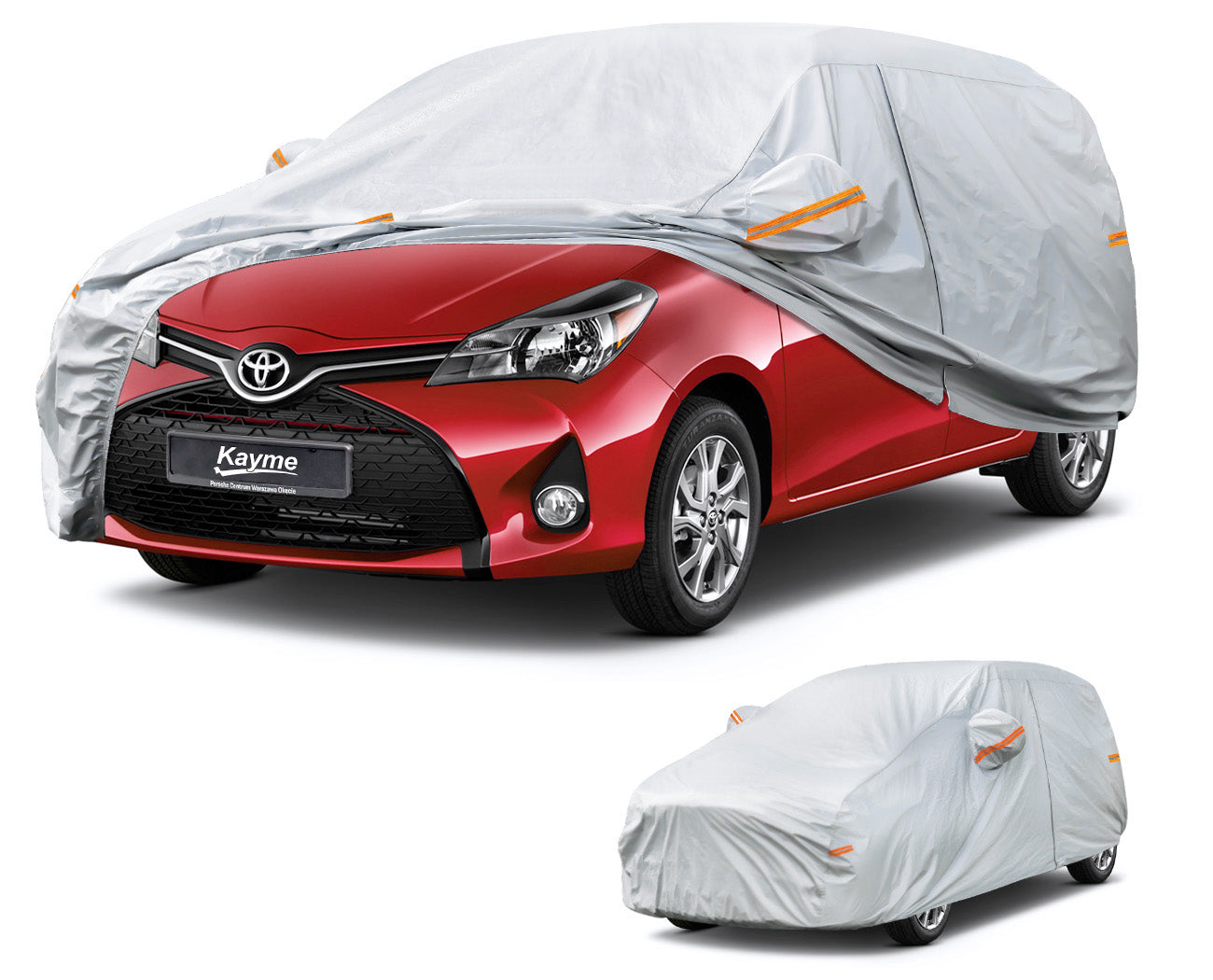 Kayme Housse de voiture pour hatchback Taille adaptée jusqu'à 415 cm