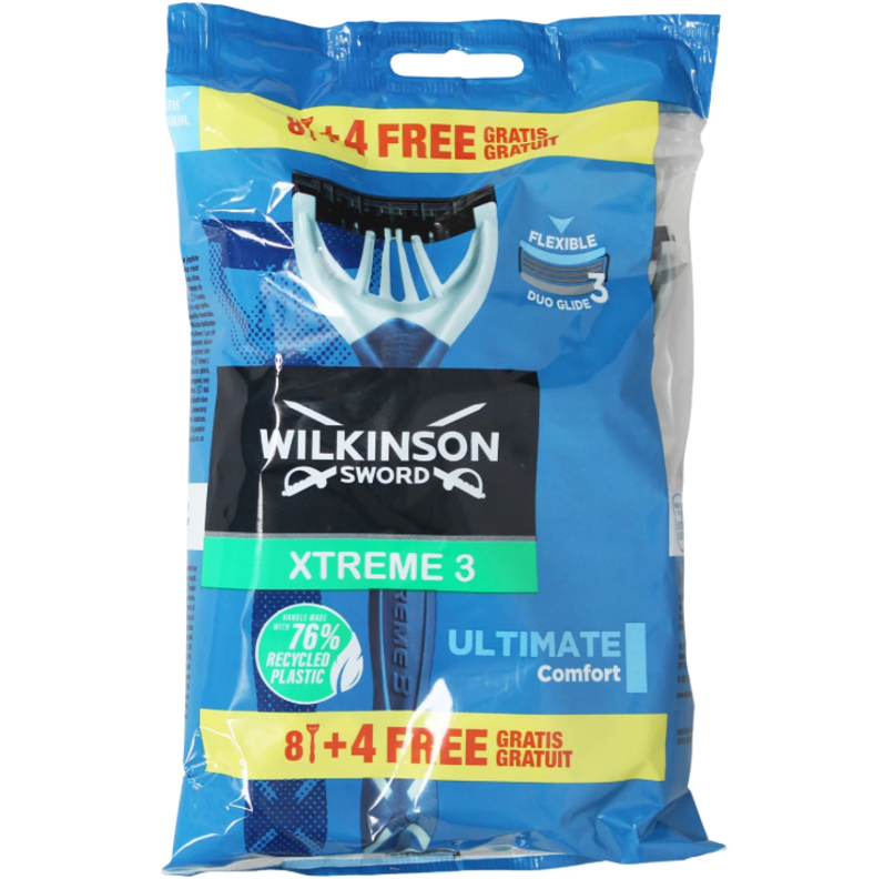 WILKINSON SWORD Xtreme 3 - Rasoirs jetables 3 lames - 12 pièces