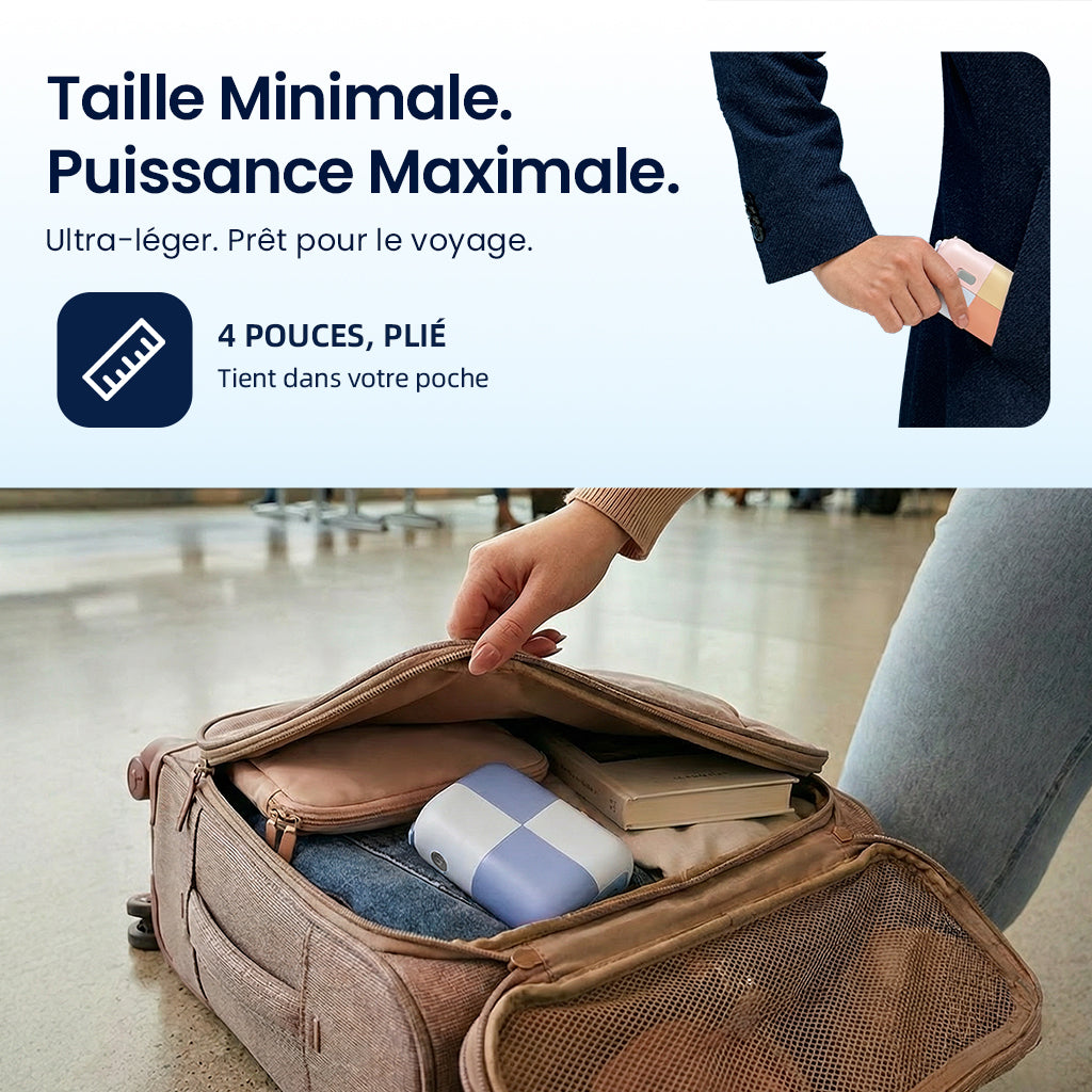 BAIR CARE V6 Hydropulseur de poche portable avec réservoir magnétique innovant, mode jet continu, autonomie de 30 jours, rechargeable USB, étanche IPX7, idéal pour le voyage
