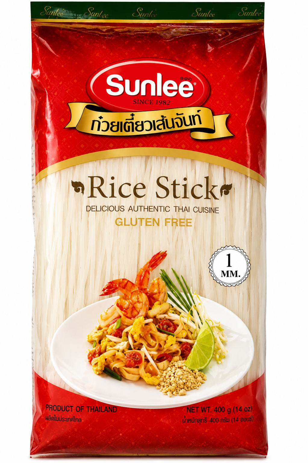 Sunlee Nouilles de riz courbées 1 mm