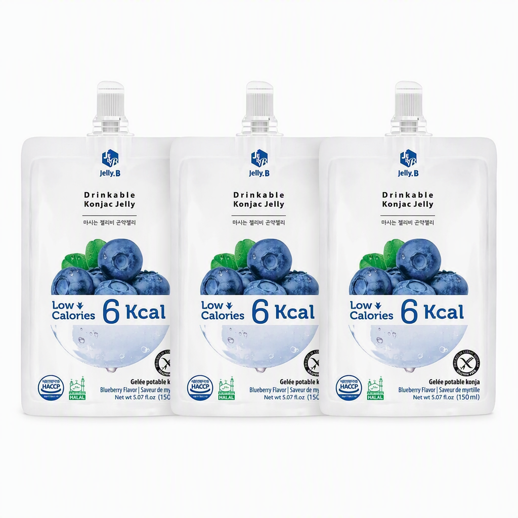 Jelly.B Gelée de konjac saveur myrtille - 150 ml (Lot de 3)