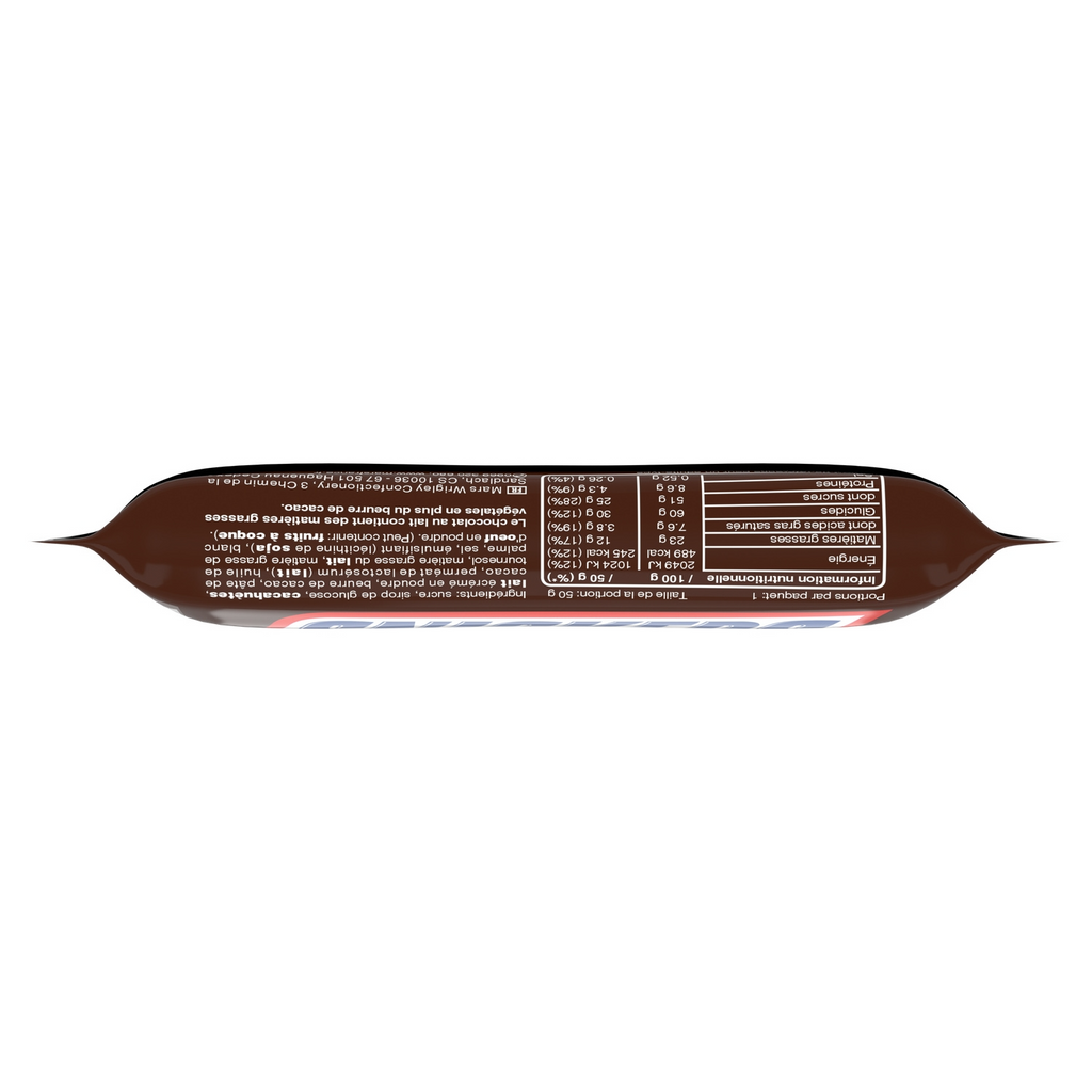 Snickers Barre de Chocolat au Lait Cacahuète Caramel 50 g