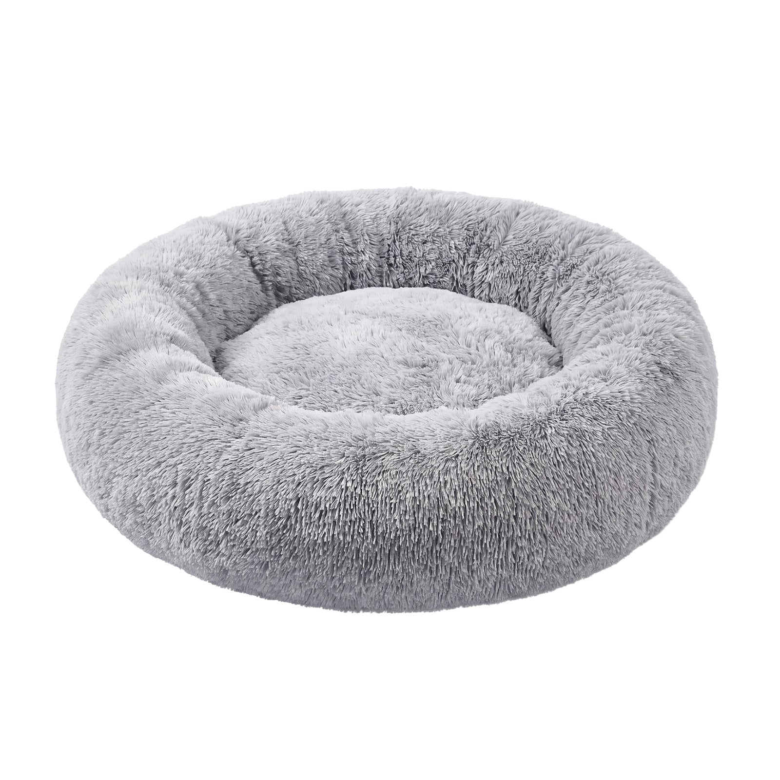 JOYFURNOS Tapis moelleux pour cage de chien avec housse amovible et lavable, gris, 120 x 20 cm, peluche longue, garnissage en coton PP