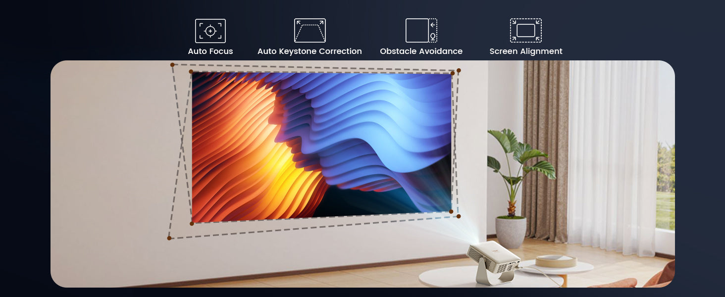 YABER L1 Pro Natif 1080P, 180 Lumens ANSI, Projecteur Portable à Rotation de 330° avec Support Flexible, Système Linux avec Netflix / Prime Video Sous Licence