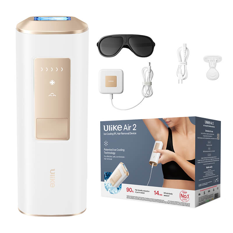 Ulike Air 2 Épilateur IPL pour Femmes et Hommes avec Technologie de Refroidissement à Glace, Résultats Presque Indolores, Alternative Sûre à l'Épilation Laser, pour Corps et Visage, Blanc