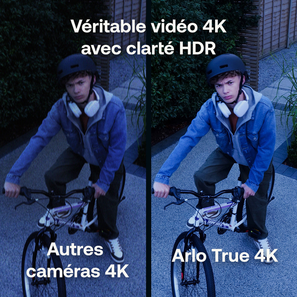 Arlo VMC5250-111EUS Caméra de Sécurité extérieure Ultra 3 4K WiFi sans Fil, Kit de 2 Caméras + Panneau Solaire et Smarthub, Détection par IA, Vision Nocturne Couleur, Compatible avec Alexa