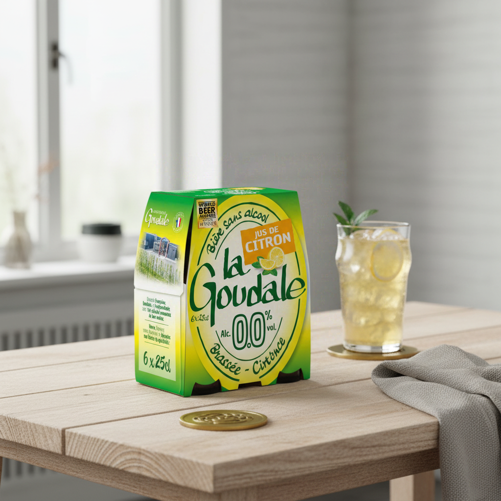 LA GOUDALE 0.0 % Bière sans alcool au jus de citron - Pack de 6 x 25 cl