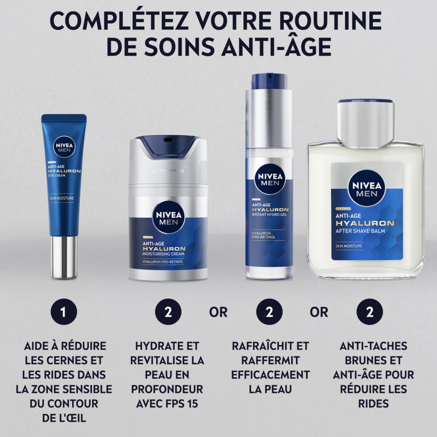 NIVEA MEN Anti‑Age Hyaluron Visage Hydro‑Gel Revitalisant 50ml