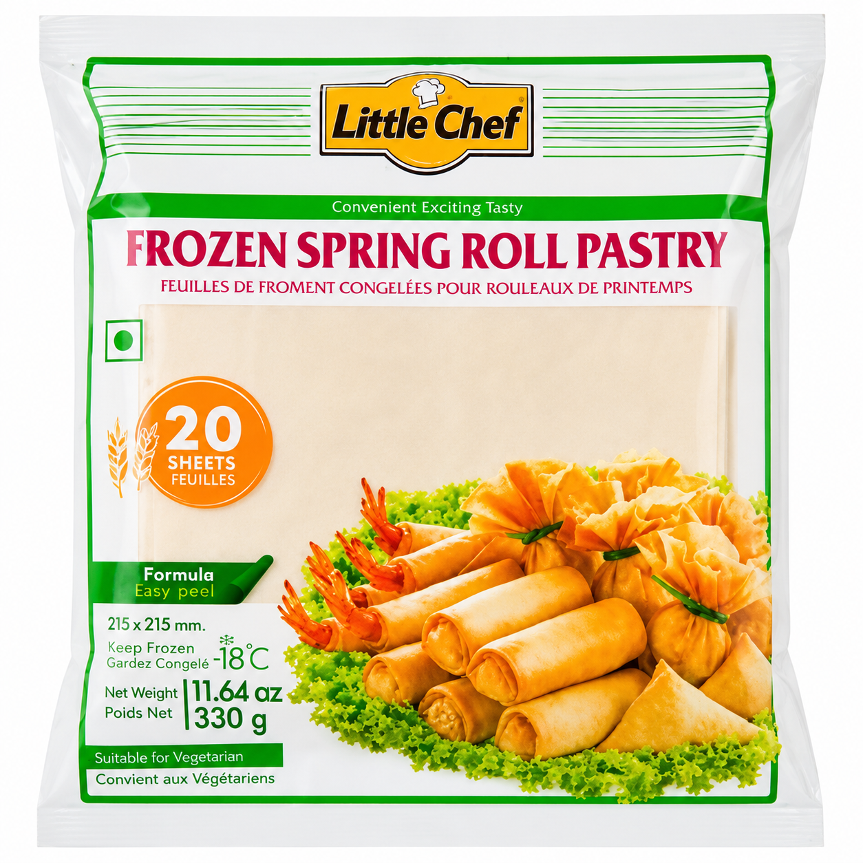 Little Chef Pâte pour rouleaux de printemps 215 mm 20 pièces 330 g