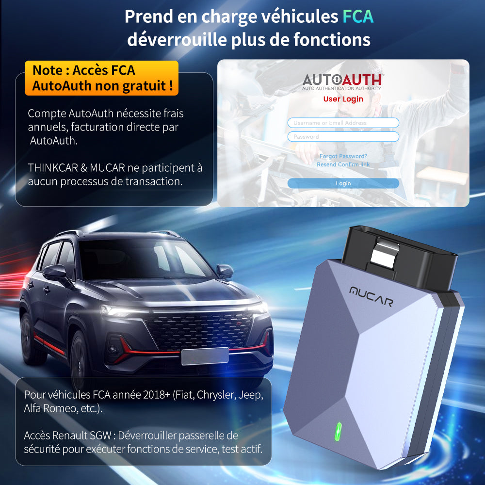 MUCAR BT200 MAX Scanner de diagnostic OBD2 avec diagnostics intelligents par IA, analyse de tous les systèmes, contrôle bidirectionnel, 15+ réinitialisations, CAN-FD