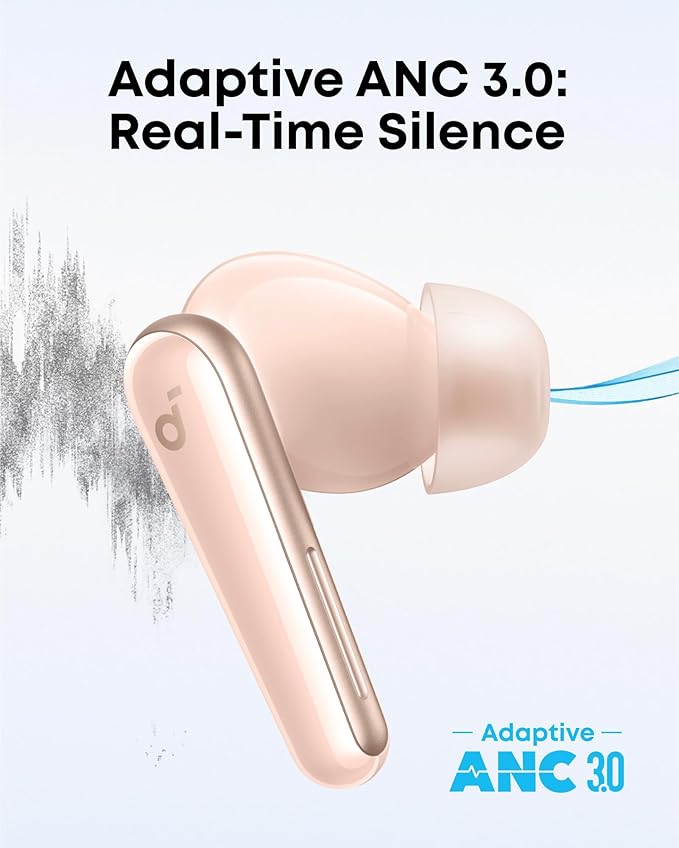 Soundcore Liberty 5 par Anker - Écouteurs sans fil, réduction de bruit adaptative, 2x meilleure réduction vocale, charge rapide, audio Dolby, appels clairs avec 6 micros et IA