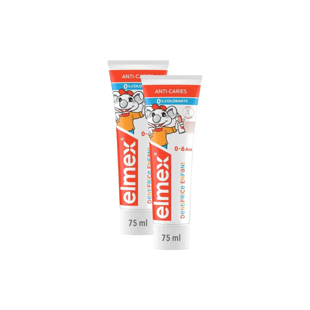 Elmex Kids Toothpaste 06 Years – Gentle Swiss Fluoride Toothpaste 75 ml - Pack of 2 (2 x 75ml = 2 tubes)