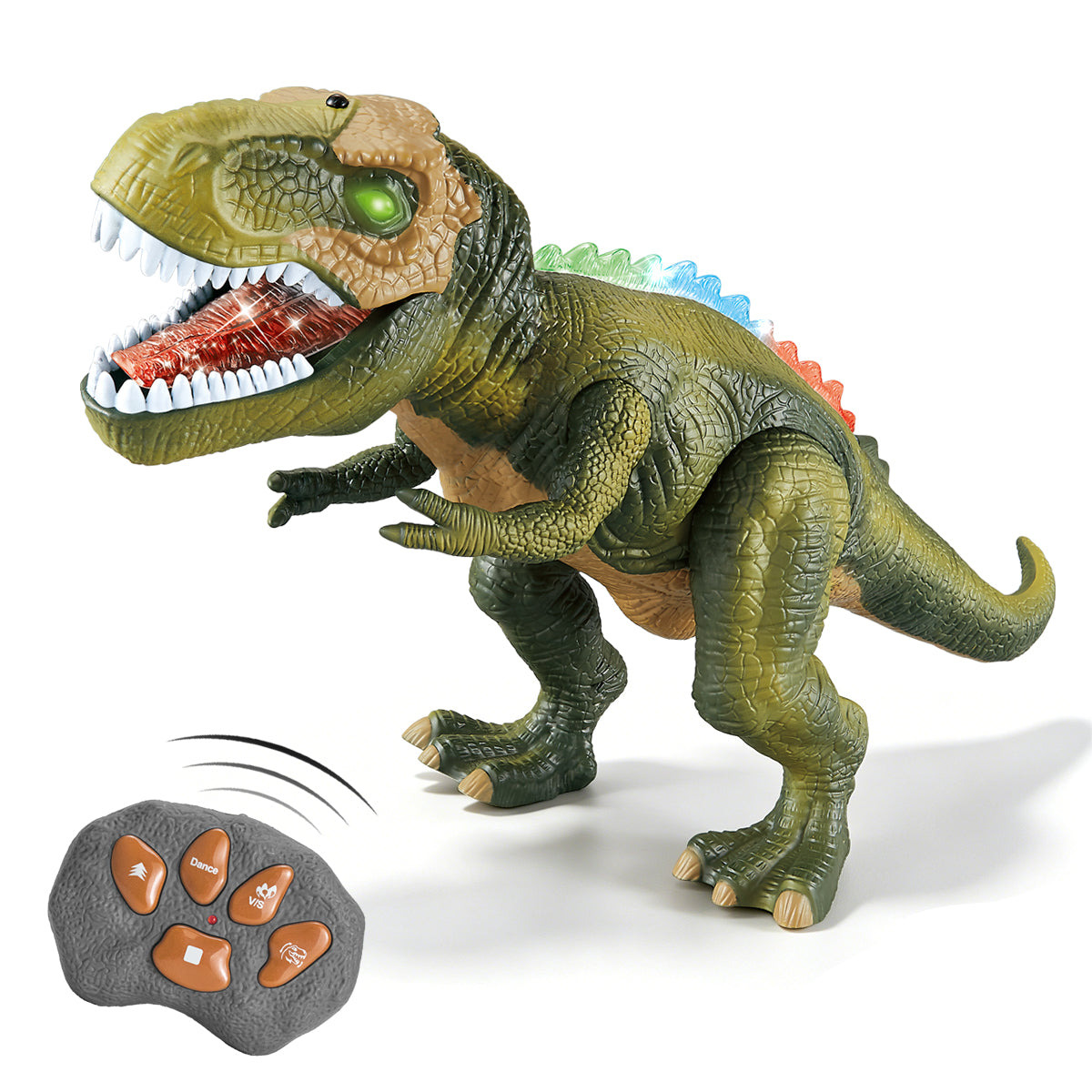 Jouet robot dinosaure, adapté aux garçons de 3 ans et plus, T-Rex géant avec lumières et rugissements réalistes, jouet électronique pour enfants marchant et dansant à télécommande