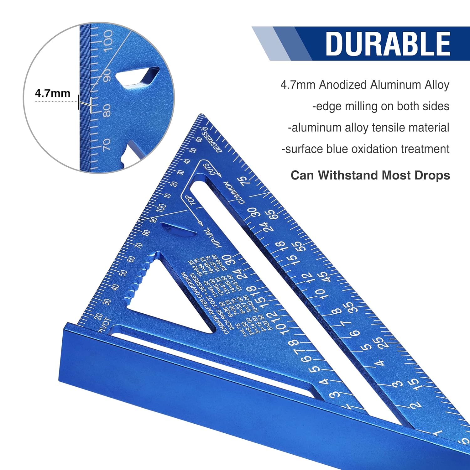 WORKPRO Équerre à 90° en aluminium 180 mm, outil de mesure pour menuisier