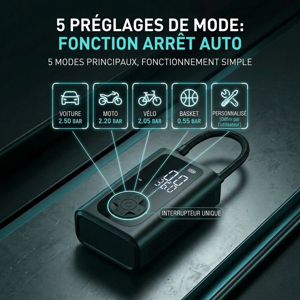 Gonfleur portable Porbi Q19, Noir