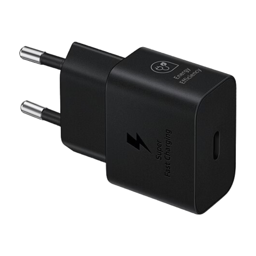 Samsung Adaptateur secteur mural USB-C d’origine à charge super rapide 25 W, Noir