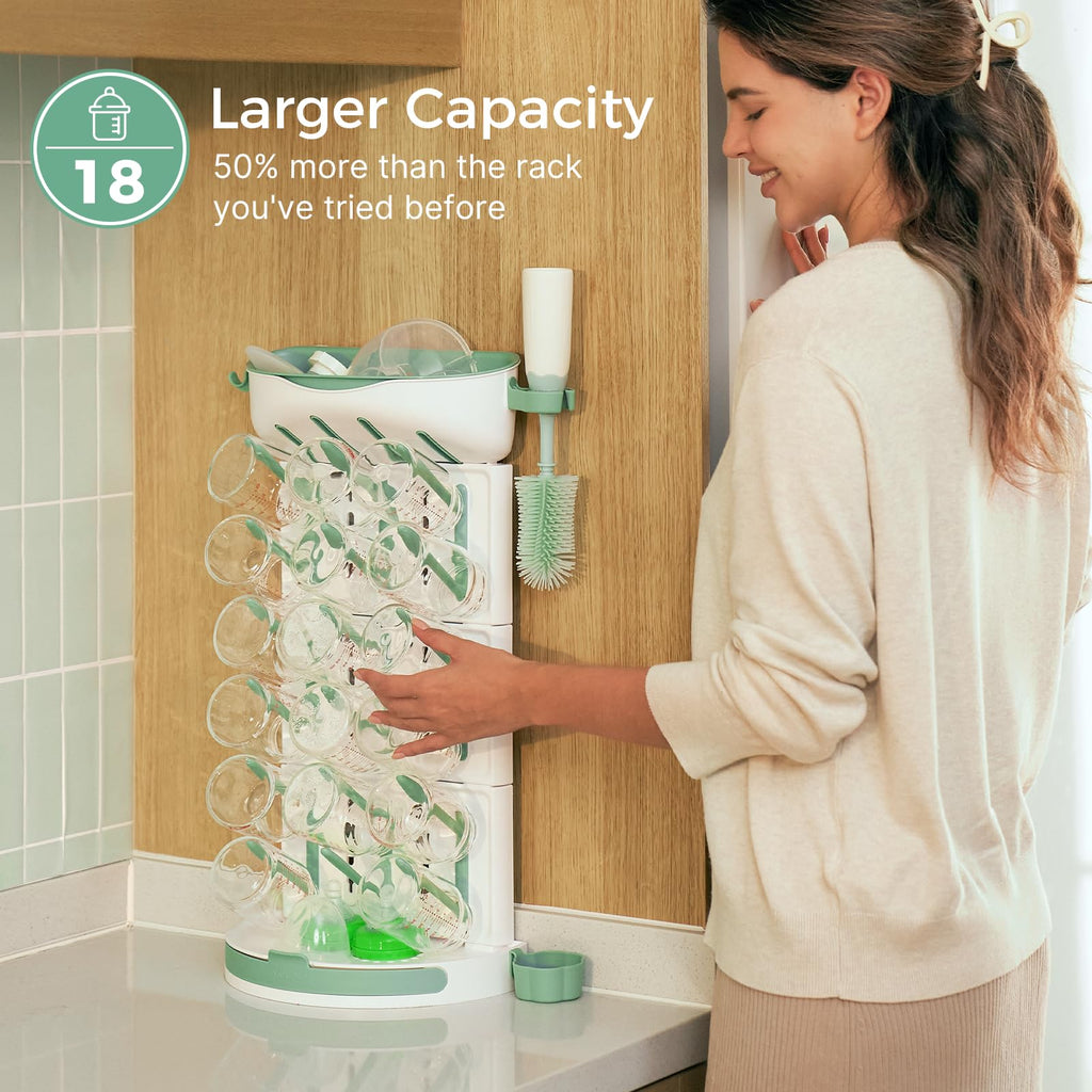 Momcozy Égouttoir à biberons à monter soi-même DK01 (Vert, 1 ensemble)