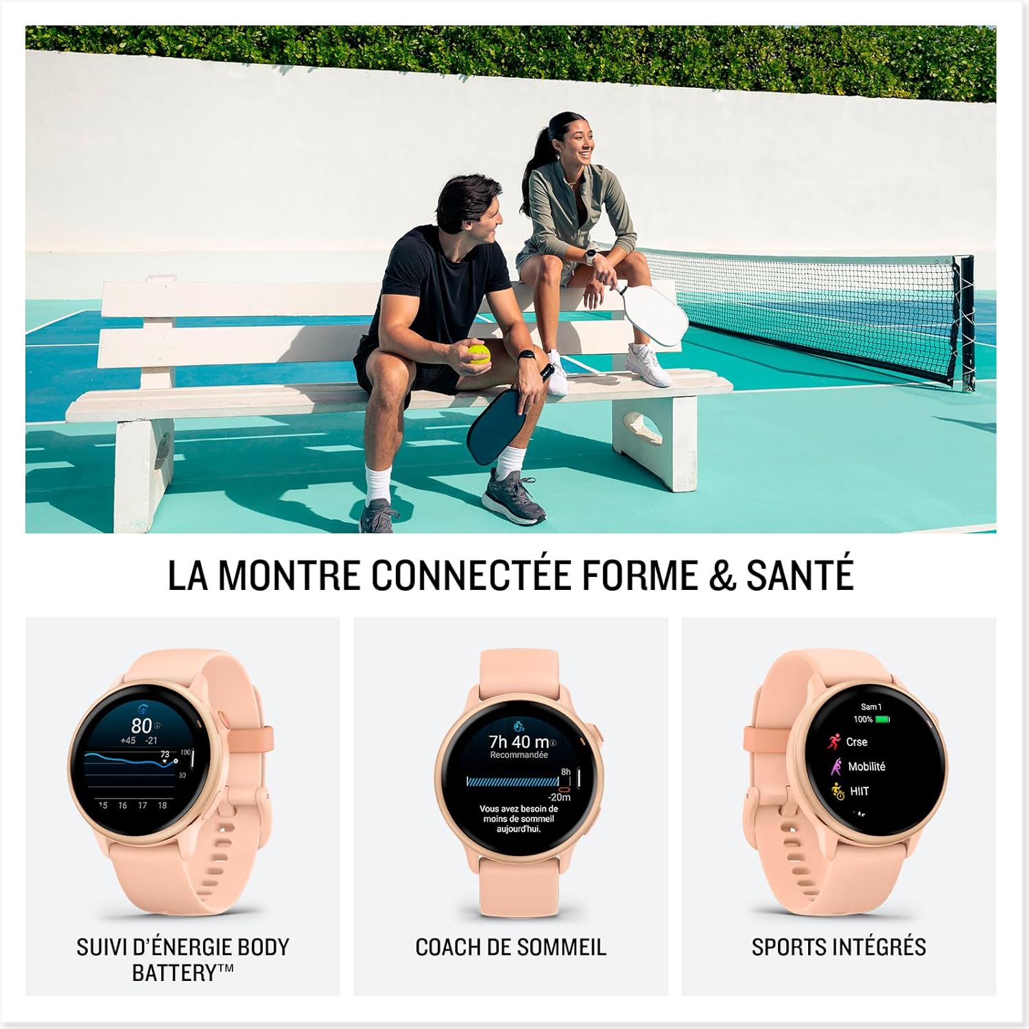 GARMIN Vívoactive 6 Montre connectée GPS fitness et santé avec écran ultra-lumineux Gris avec boîtier noir