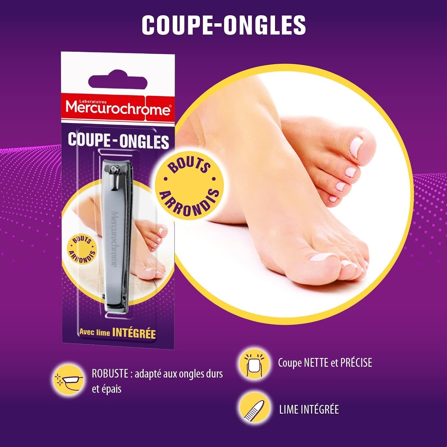 MERCURO Coupe-ongles en Acier Inoxydable 1 Unité