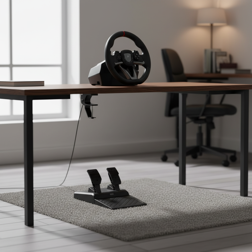 Hori Volant de Course Apex pour PC/PS4/PS5 - Pédales incluses - Licence officielle Sony - Noir