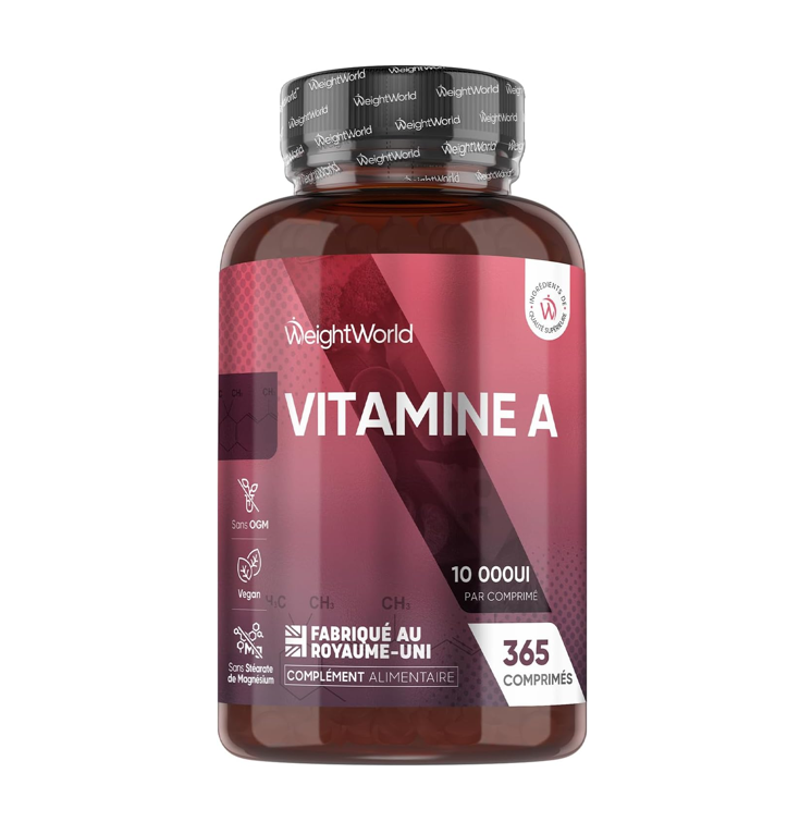 WeightWorld Vitamin A 10000 IE Hochdosiert / Vitamine A 10000 UI (365 Comprimés)