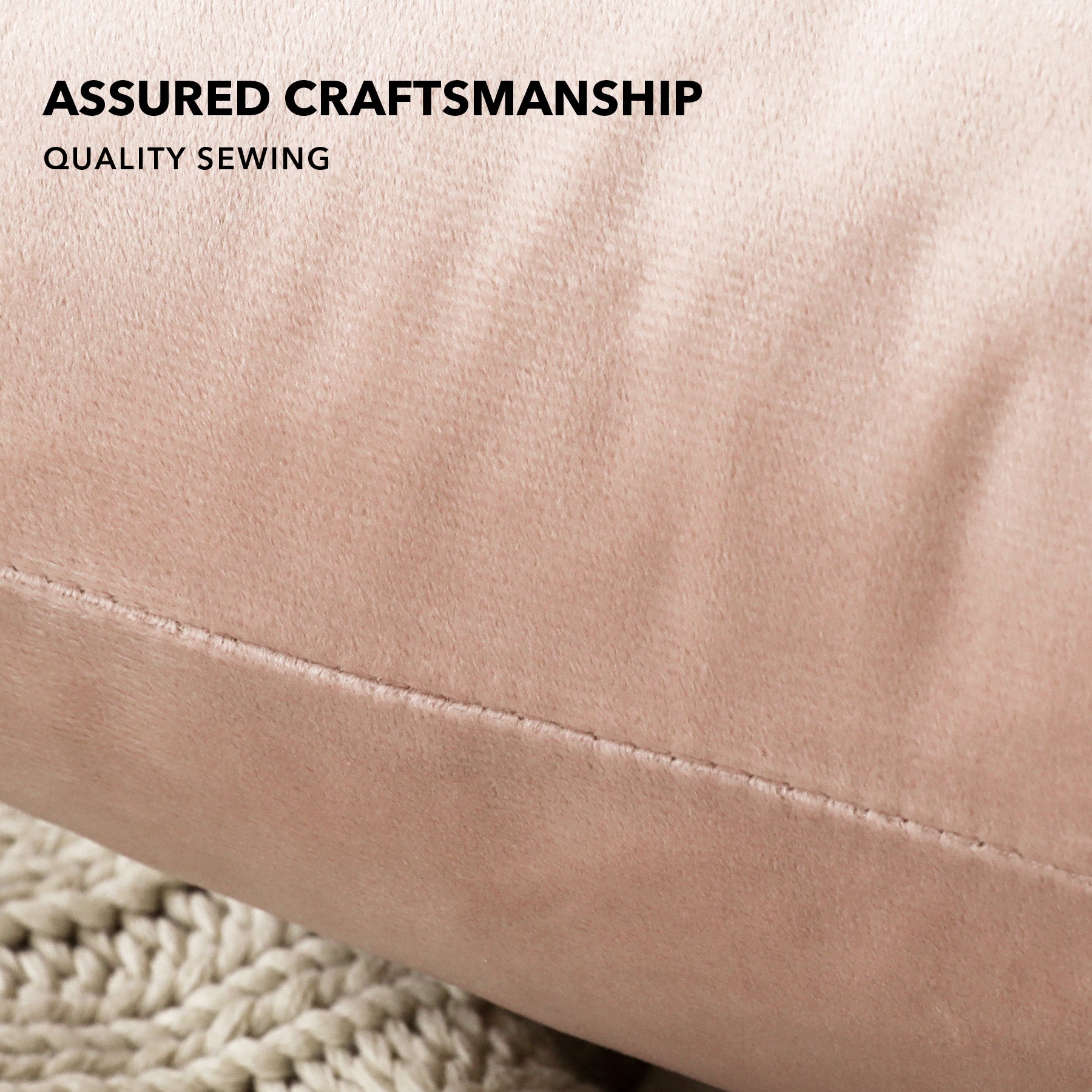 Deconovo Housse de coussin en velours néerlandais, coloris rose poudré, 50 x 50 cm, 1 pièce