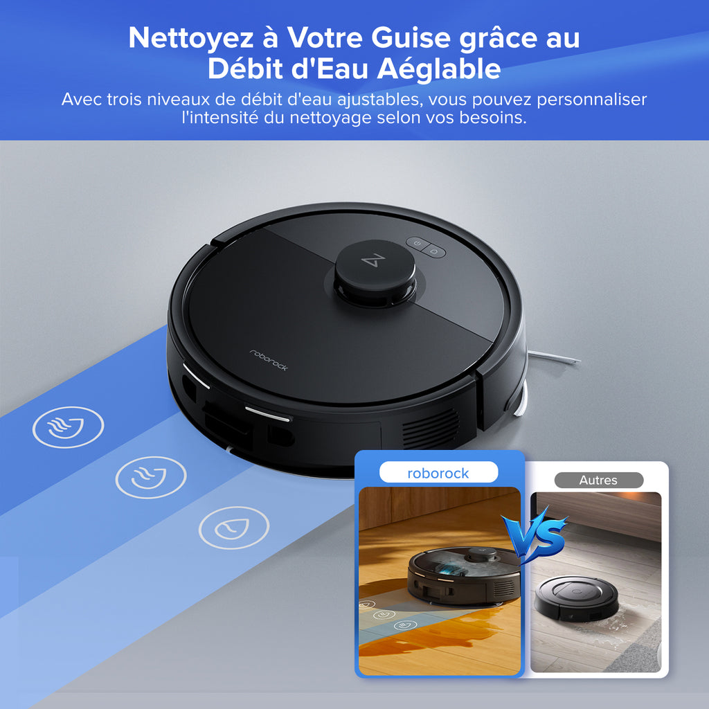 Roborock Q7 L5+ Aspirateur robot avec fonction de lavage, vidage automatique du poussier, double système anti-emmêlement, puissance d'aspiration de 8 000 Pa, navigation LiDAR