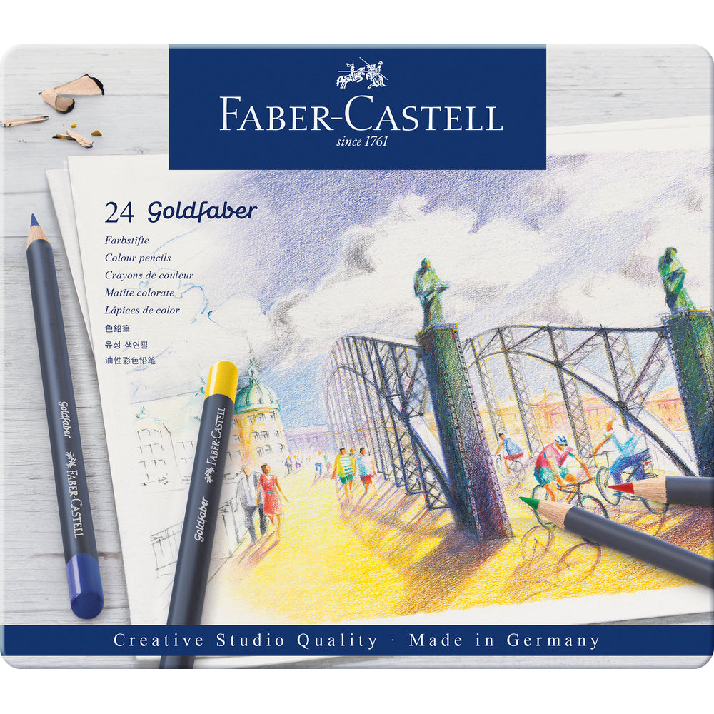 Faber-Castelle Boîte de 24 crayons de couleur Goldfaber