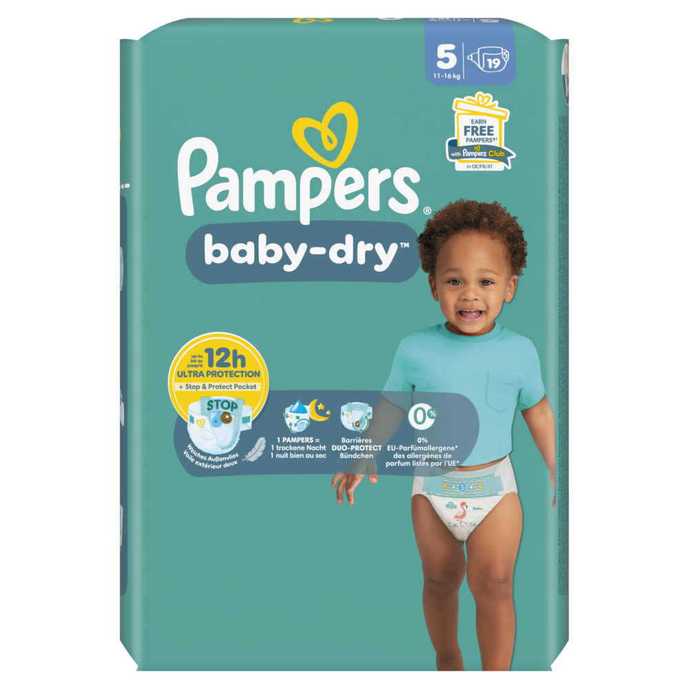 Pampers Baby-Dry, Taille 5, 19 couches