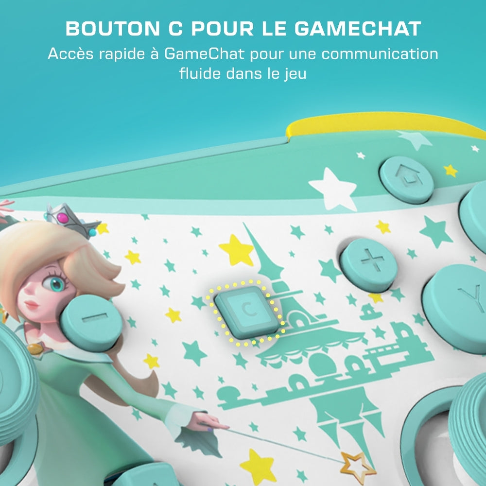 Turtle Beach Rematch Super Mario Manette sans fil Sans fil - Sticks TMR & Bouton C - Nintendo Switch 2 - Motif Harmonie