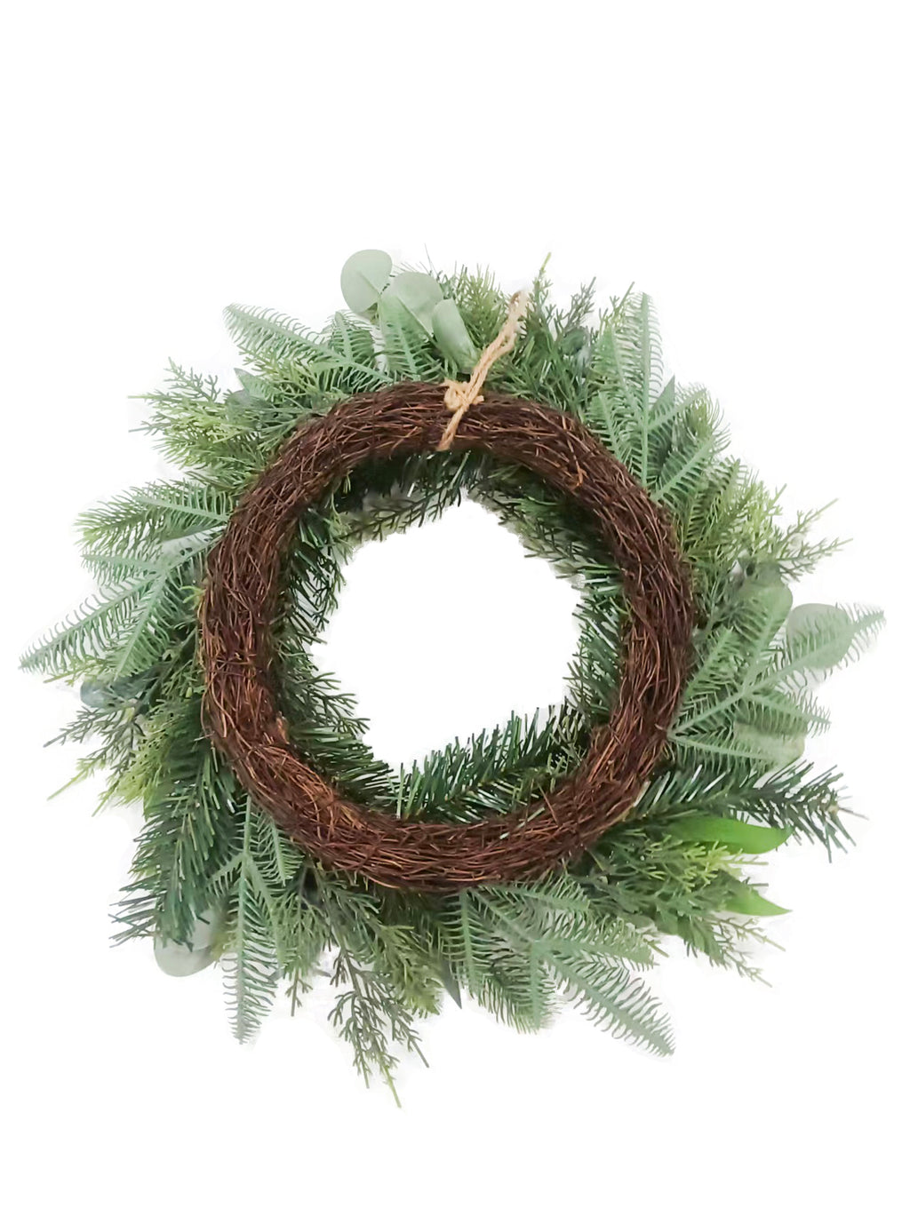 Daisy Darcy Couronne de feuillage 50 cm avec mini cônes et baies blanches Matériau naturel : pommes de pin