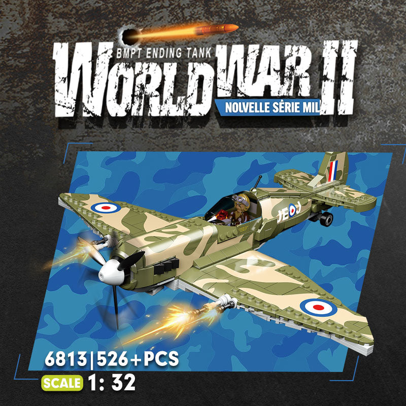 CAYI Spitfire Fighter MK9 526 Pièces Ensemble de Blocs de Construction pour Bricoleurs