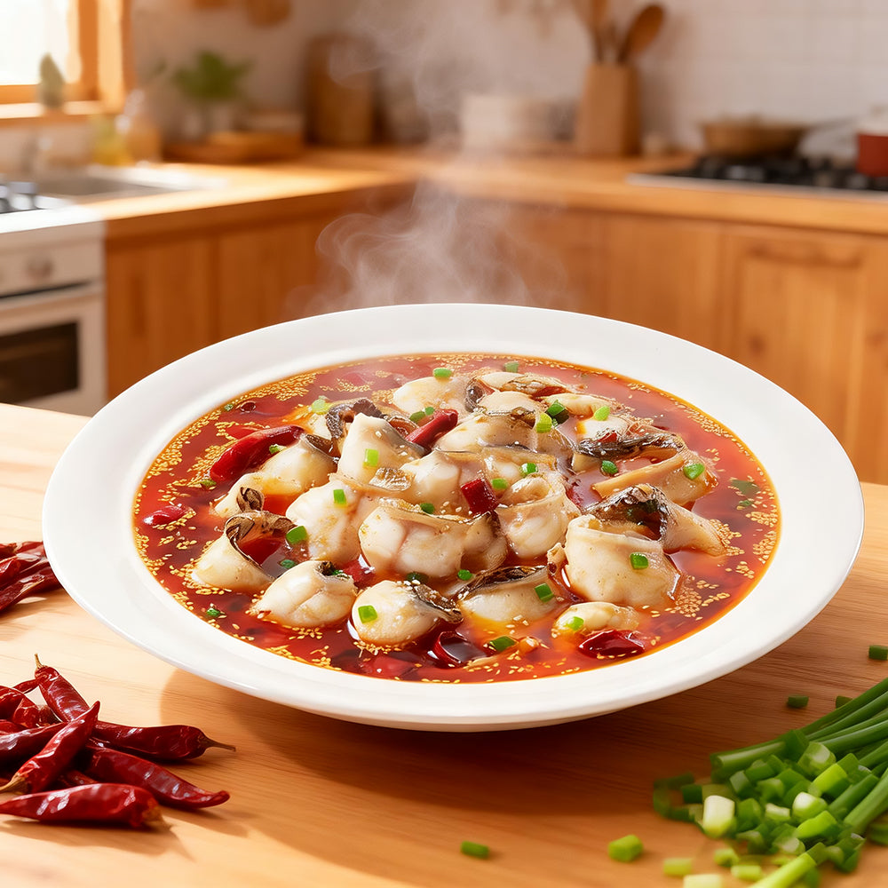 DingDingFresh Poisson bouilli du Sichuan à l’huile de piment 450 g