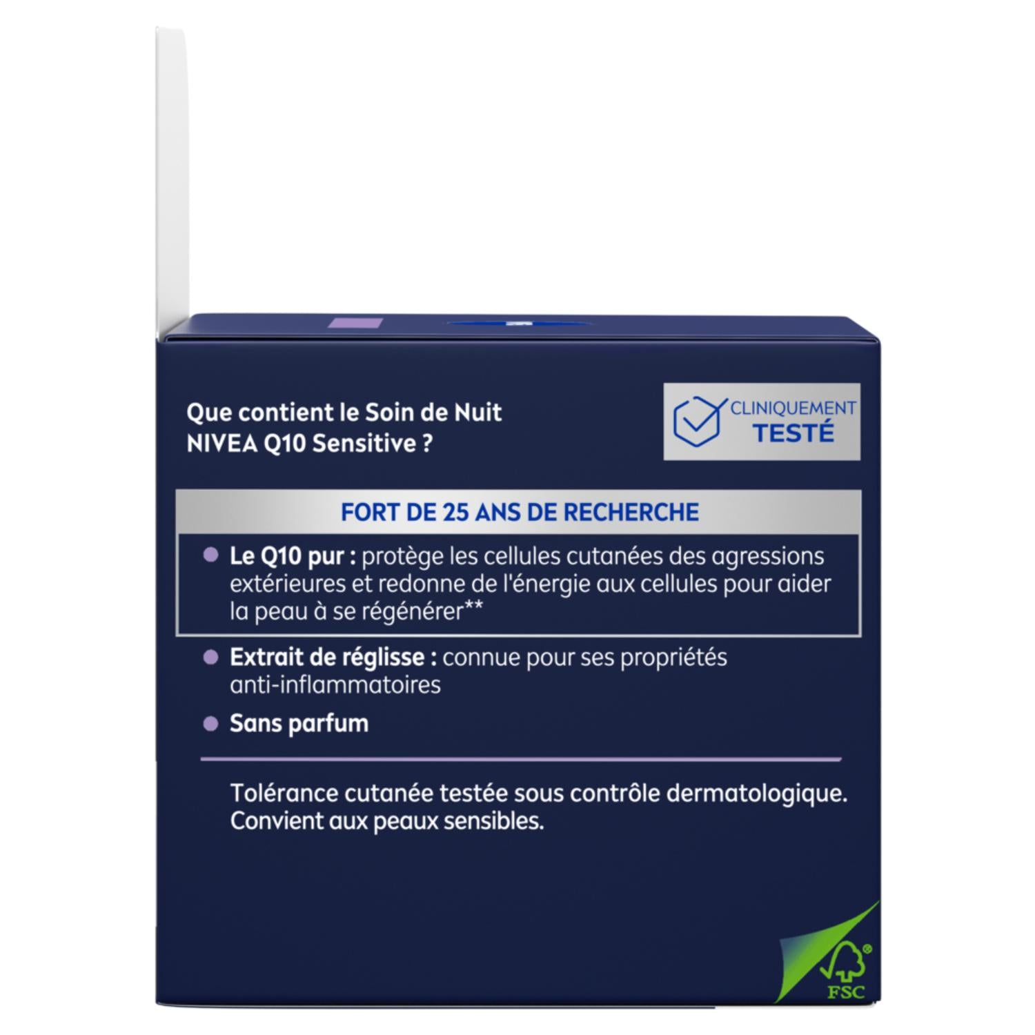 NIVEA Q10 Crème Anti-Rides Sensitive Soin Nuit visage 50 ml