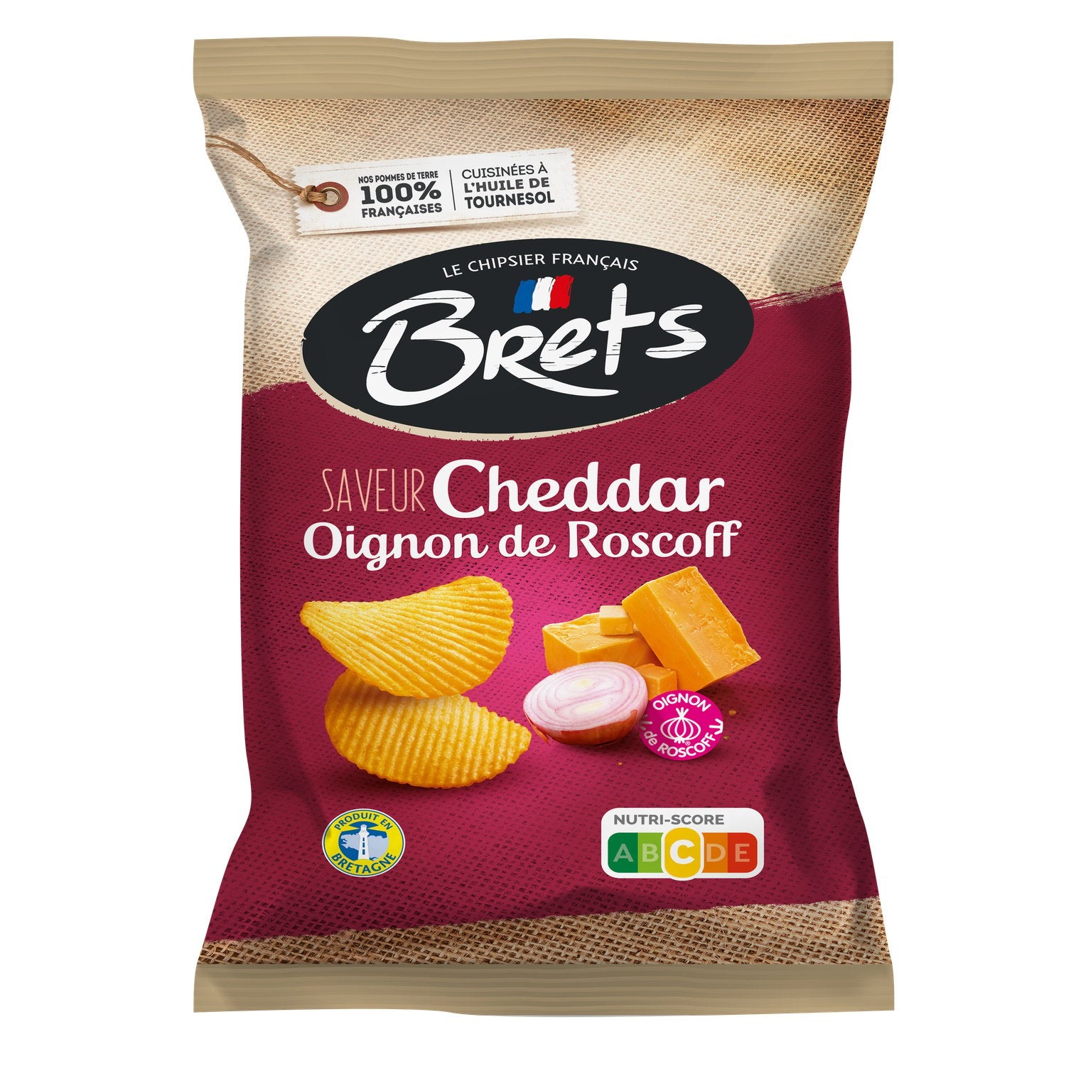 BRET'S Chips saveur cheddar oignons de Roscoff - 125 g
