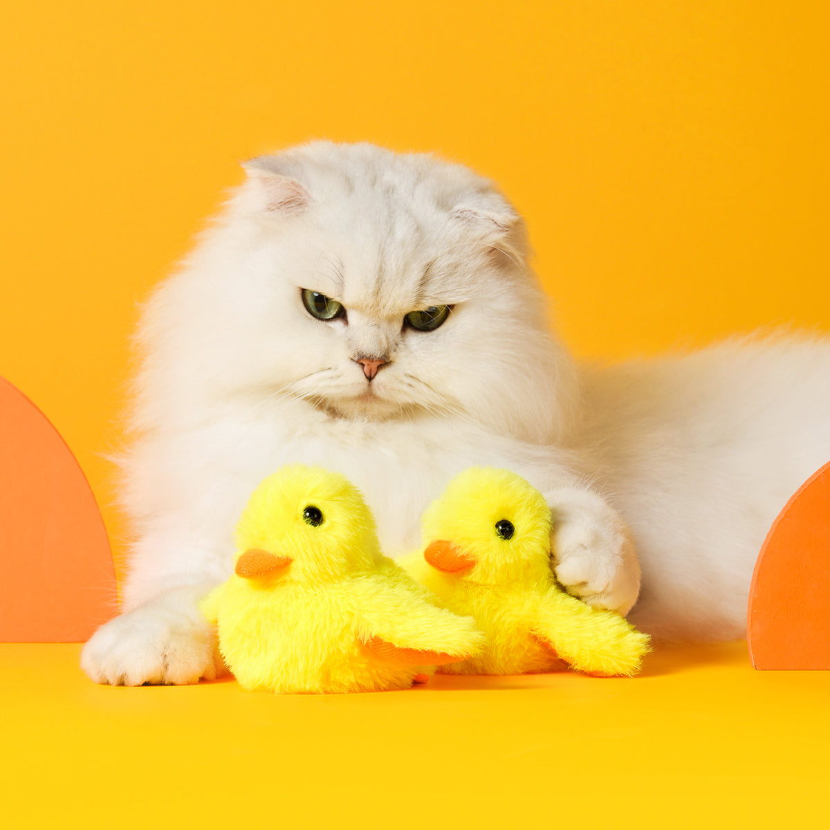 Petgravity Jouet interactif en peluche pour chat, Canard à ailes battantes, Lot de 1, Rechargeable USB-C, Contient de l’herbe à chat, Jouet couineur, Jouet de chasse