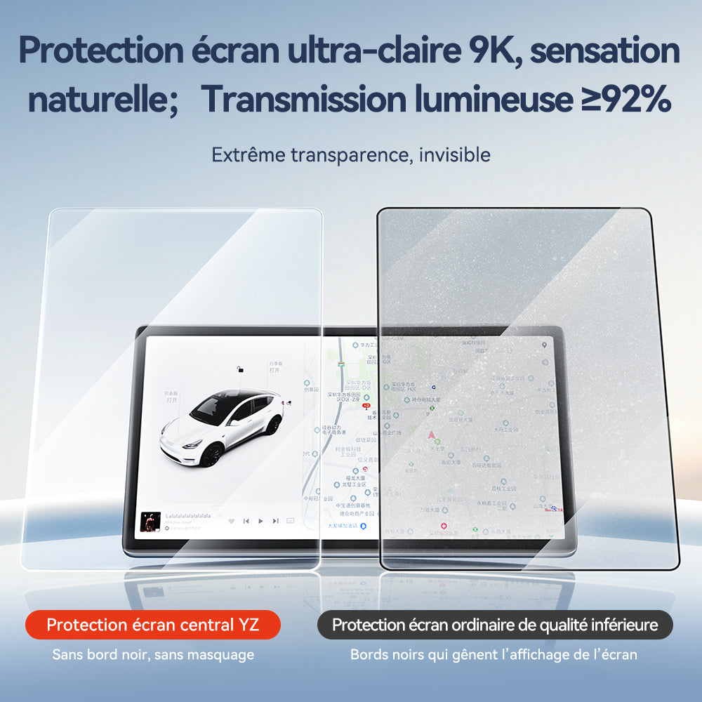 YZ protecteur d'écran en verre trempé avant 15,4 pouces & arrière 8 pouces compatible pour Tesla Model 3 Highland 2024-2026 & Model Y Juniper 2025