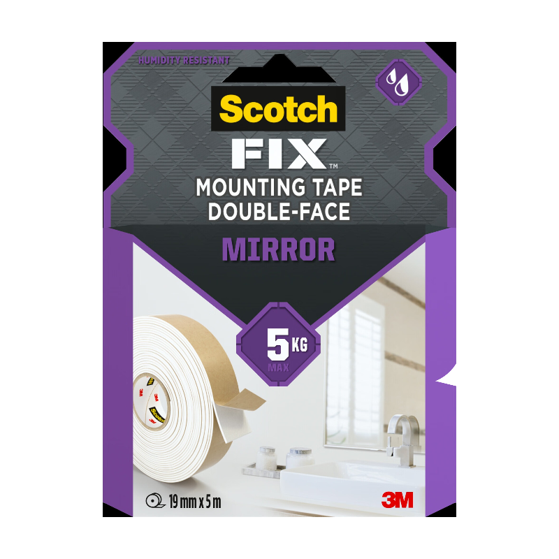 Scotch®Double Face Miroir Blanc 5m x 19mm