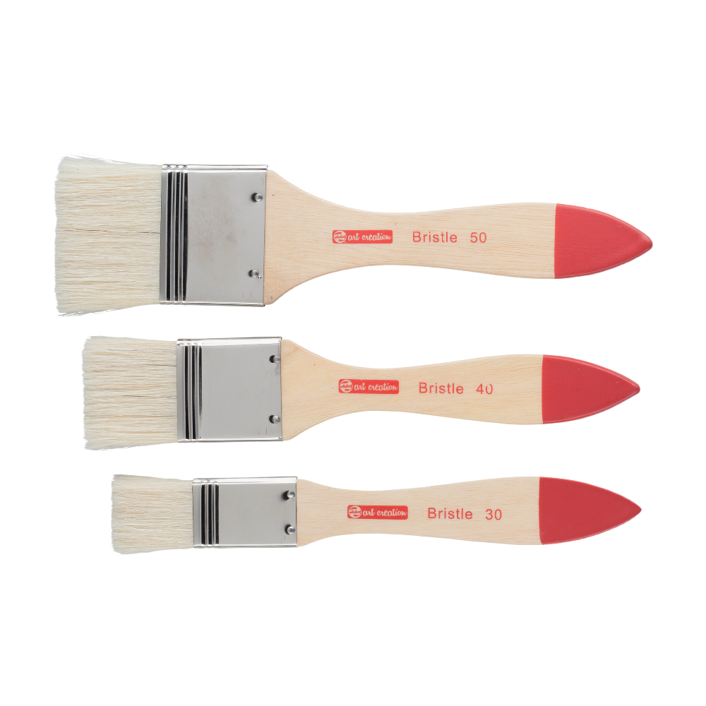 Talens Art Creation Lot de 3 pinceaux spalter pour peinture à l’huile et acrylique - Soies de porc