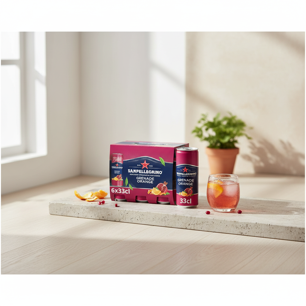 SAN PELLEGRINO Boisson pétillante Grenade et Orange, Canette Mince - 6 x 330 ml