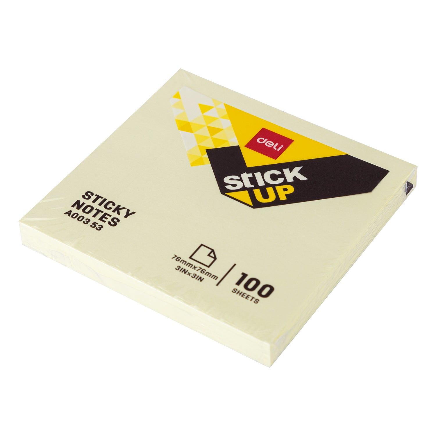 Deli Notes adhésives 7,6 × 7,6 cm jaune - Lot de 12 x 100 feuilles