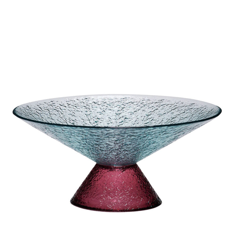 Hübsch Bonbon Grand bol en verre Bleu/Rouge