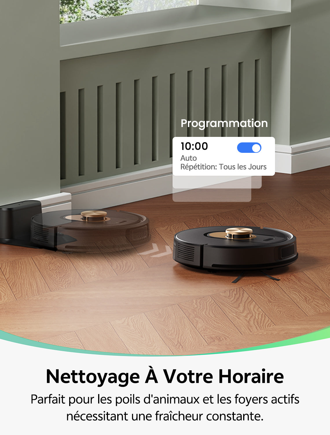 Vactidy Aspirateur robot W9 avec serpillière, aspirateur robot 8000 Pa avec navigation LiDAR, 5 maps, autonomie maximale de 150 min, contrôle via application