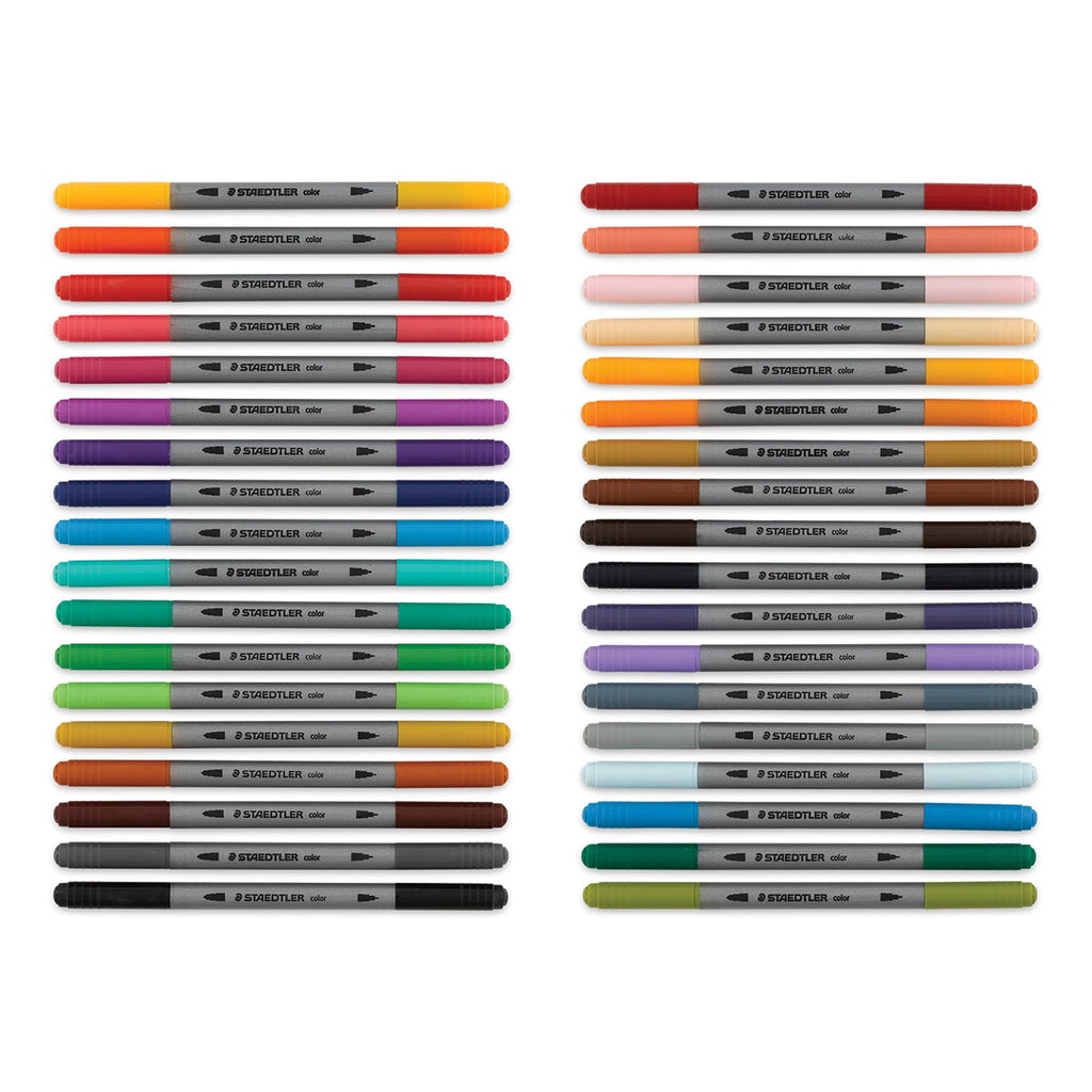 STAEDTLER Design Journey Marqueurs à double extrémité en fibre - 36 Couleurs